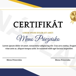 certifikát alebo diplom na mieru