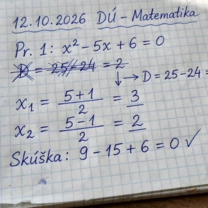 Vypracujem DU z fotky Matematika Fyzika Slohy