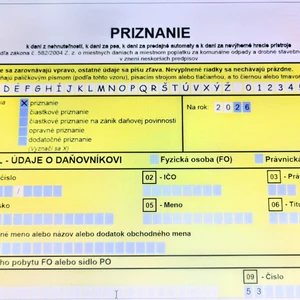 Priznanie na daň z nehnuteľnosti