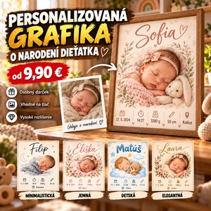 Vytvorím personalizovanú grafiku pri narodení dieťatka