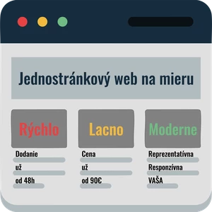 Jednostránkový web rýchlo moderne a za férovú cenu
