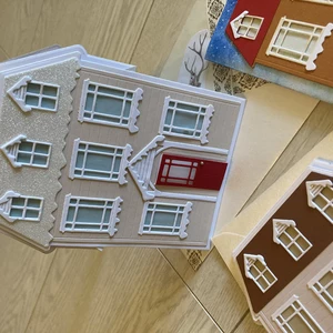 vianočné pohľadnice 3D domčeky 