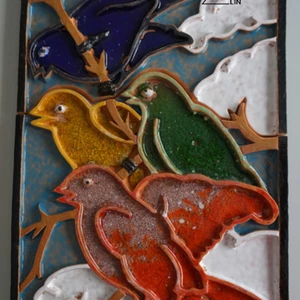 Keramická mozaika ptáci