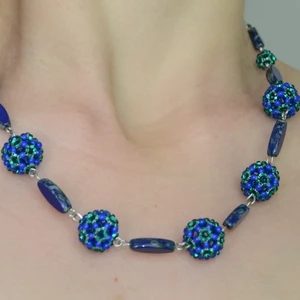 Modro-zelená sada šperků - ocel