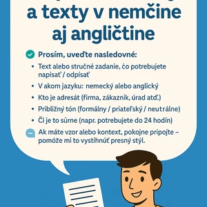 Napíšem profesionalne Emaily  Texty v Nemčine Angličtine
