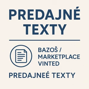 Napíšem predajný popis na Bazoš  Marketplace alebo Vinted