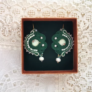Soutache náušnice zelené