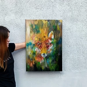 Autorský obraz  Líška 70x50 cm 