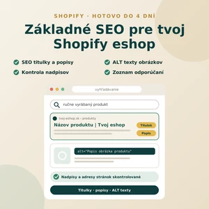 Základné SEO pre Shopify eshop - titulky / popisy / ALT texty