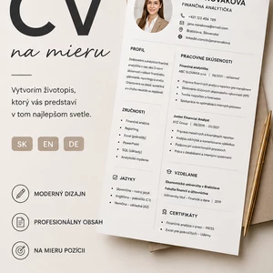 Ja spravím profesionálne a moderné CV na mieru