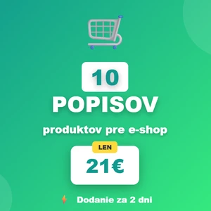 Ja napíšem 10 pútavých popisov produktov pre váš e-shop