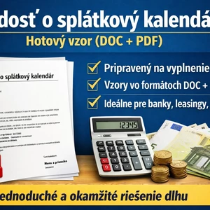 Žiadosť o splátkový kalendár – hotový vzor 