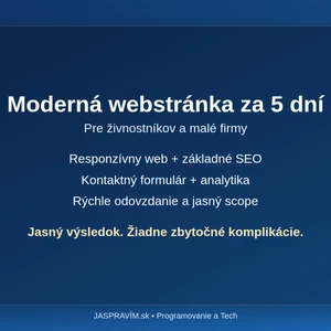 Moderná webstránka za 5 dní pre malé firmy