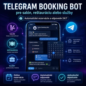 Vytvorím Telegram booking bot pre salón reštauráciu alebo služby