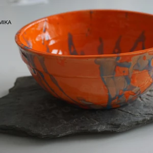 Keramická miska oranžovo-modrá