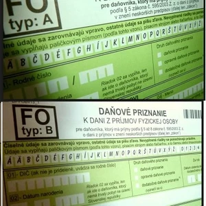 Daňové priznanie FO SK typ A a B
