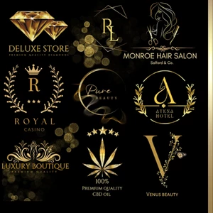 Ja spravím Luxusné Logo V zlato čiernej farbe pre váš biznis na mieru