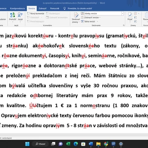 Ja spravím  jazykovú korektúru akéhokoľvek slovenského textu