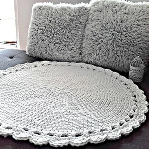 Ja spravím Scandinavian háčkovaný koberec biely 80cm