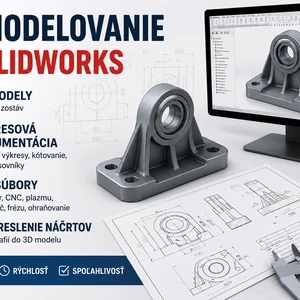 Vytvorím 3D model v SolidWorks podľa náčrtu alebo fotografie