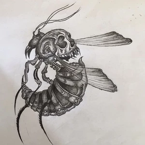 Včela s lebkou