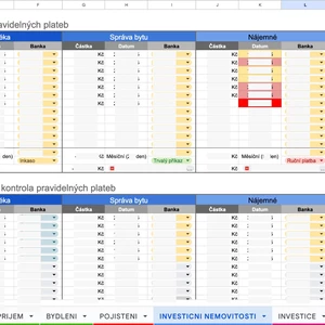 Tabulka Finance / cash-flow přehledně a na míru