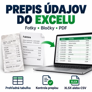 Ja spravím prepis fotiek a bločkov aj PDF do Excelu