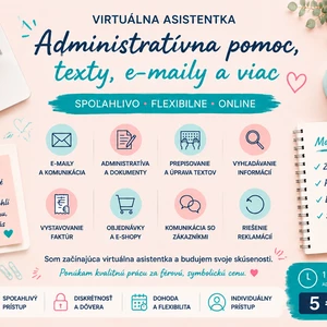 Začínajúca virtuálna asistentka – administratívna pomoc za úvodnú cenu
