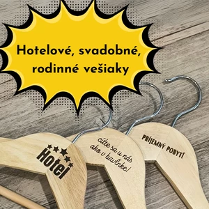 Originálne svadobné a hotelové vešiaky a rodinné vešiaky