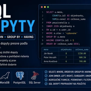 Ja vytvorím SQL dopyty SELECT JOIN GROUP BY atd podľa zadania