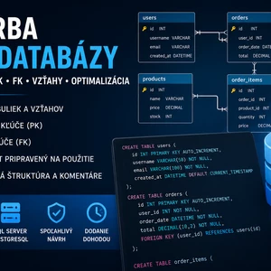 Ja spravím návrh SQL databázy vrátane tabuliek PK FK