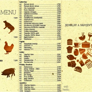 Nápojový alebo jedálny lístok