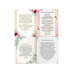 Valentínska sada 4 umelecké listy s textom  2 prázdne šablóny  20 citátov