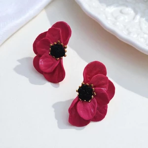 Polymérové náušnice ružové kvety