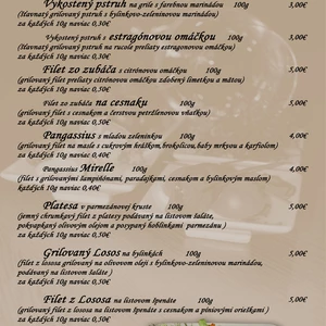 Jedálny, nápojový lístok