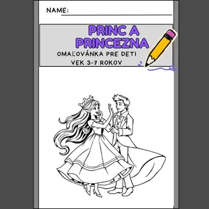 Omaľovánka - na vytlačenie formát PDF 20 Strán Princ a princezná