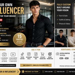 Vytvorím realistického AI influencera na mieru pre sociálne siete a marketing