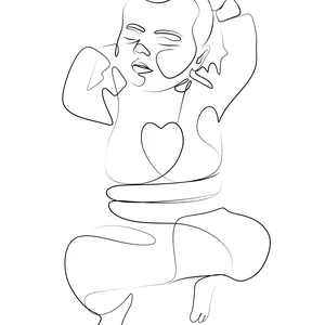 Vytvořím Vám LineArt personalizovaný obrázek miminka