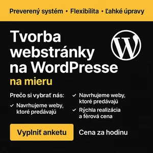 Tvorba webstránky na WordPresse na mieru – rýchlo a profesionálne