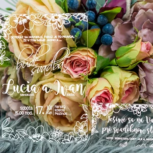 20 kusov svadobných oznámení na transparentný plast