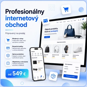 Profesionálny internetový obchod pripravený na predaj