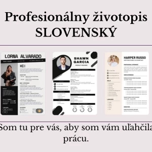 Ja spravím profesionálny životopis v slovenčine