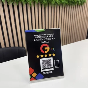 Stojan s vašim unikátnym QR kódom na Google recenzie