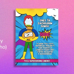 Darčeková karta – Canva šablóna superhrdina