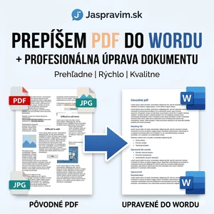 Prepíšem PDF / obrázok do Wordu + upravím profesionálne