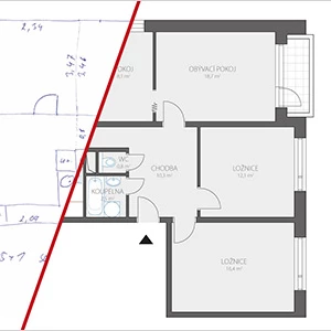 já udělám 2D půdorys do inzerátu pro prodej nemovitosti