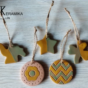 Keramická sada ozdob 5ks - sada17