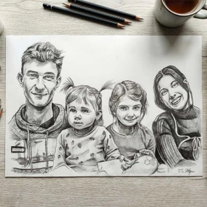 Ručne kreslený realistický ceruzový portrét podľa fotografie – A3 originál