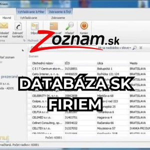 Databáze firem SK 2024 ze zoznam sk 78 000 kontaktů