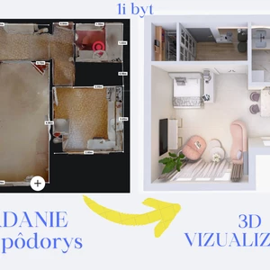 3D vizualizácia interiéru 1i byt